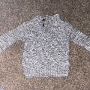 Little Lad Cozy Cable Knit Mock Neck Sweater - Gray